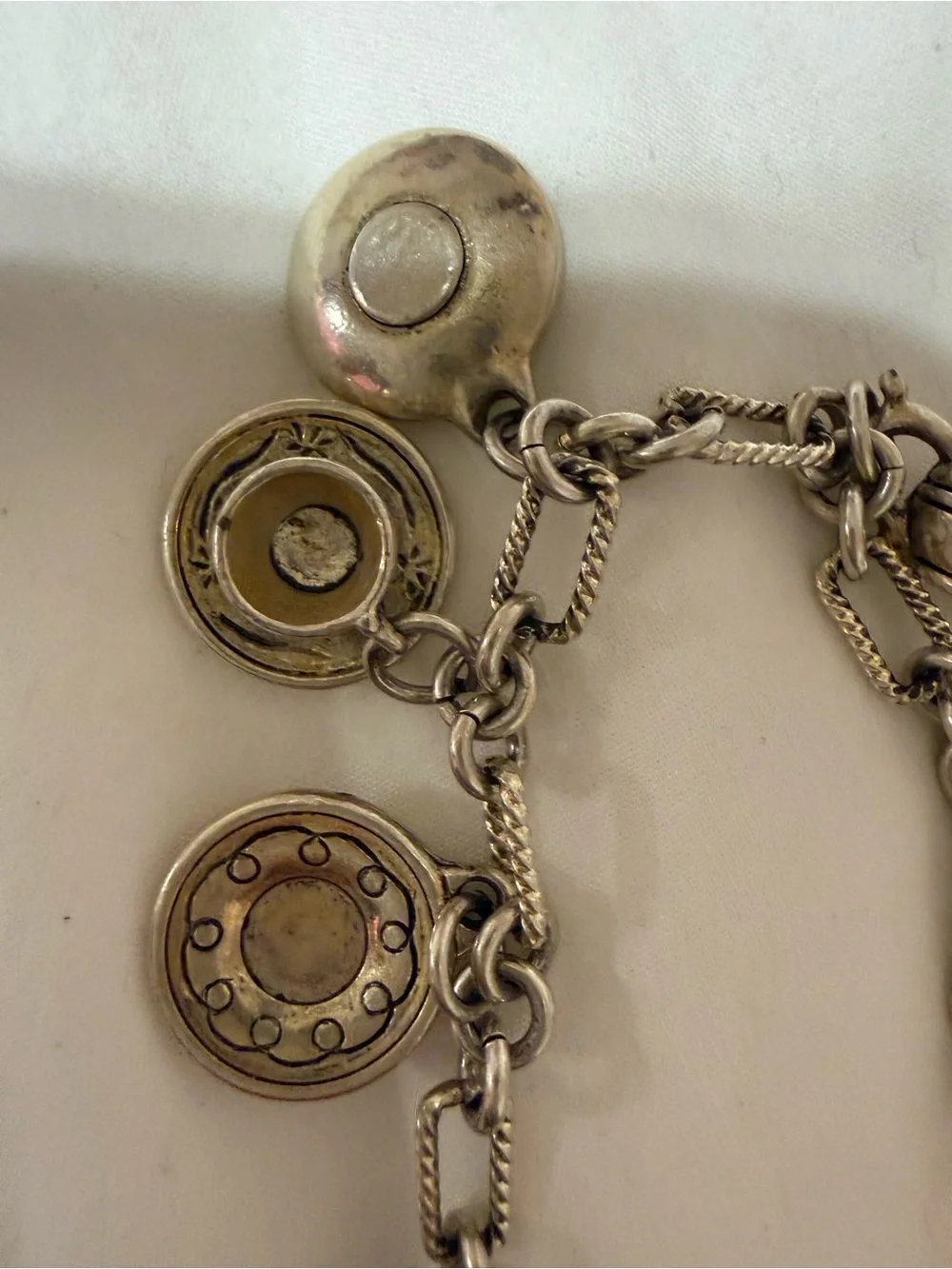 Silver-Tone Tea Set Charm Bracelet in Silver